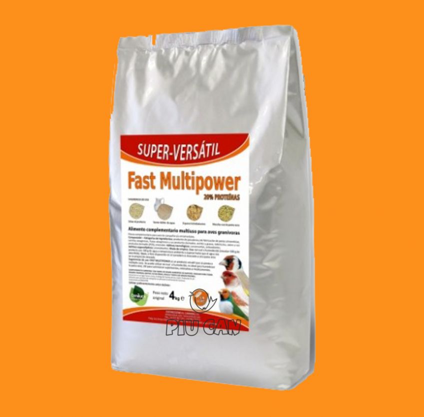 FAST MULTIPOWER Rojo Pineta: suplemento para cría de polluelos, rico en proteína, fácil de preparar. ¡Disponible en Piu Can!